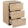 2pcs Mesitas De Noche Con 3 Cajones Dormitorio 40x35x60cm Roble Claro