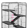 Jaula Para Roedores Hamster Con Ruedas Grande 64x43x131cm Negro