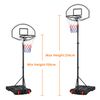 Canasta De Baloncesto 159-214 Cm Plegable Tablero De Baloncesto Negro