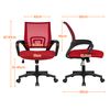 Silla De Oficina Ya79 Malla Roja Altura Ajustable  Brazos Fijos