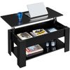 Mesa Centro Elevable De Madera Con Revistero  98x50x(42-55,5)cm Negro