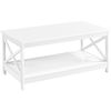 Mesa De Centro Con Estante Rectangular 100x54x45cm Blanca