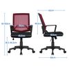 Silla De Oficina Ya71 Malla Rojo Altura Ajustable Brazos Fijos