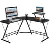 Mesa Escritorio Esquina Con Soporte Monitor 130x130x96,5cm Negro