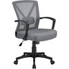 Silla De Oficina Ya39 Malla Gris Osucro Altura Ajustable Brazos Fijos