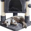 Árbol Rascador Para Gatos Pequeño Con Caseta 40x40x59cm Gris Oscuro