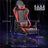 Silla Gaming Giratorio Ergonómico Con Reposacabeza Negro Rojo