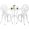 Conjunto De Mesa Y Silla Exterior Para Jardín Balcón Blanco