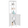 Armario Columna Alto Con 3 Estantes Para Baño 40x32x160cm Blanco