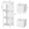 Armario Baño Columna Con 3 Cajones Ajustable 30x30x89cm Blanco