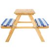 Mesa De Picnic Infantil Con Asiento Acolchado - Azul/blanco