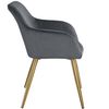 Silla Aterciopelada Marilyn Oro - Gris Oscuro/dorado