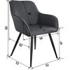 Silla Marilyn Efecto Lino Negro - Gris Oscuro/negro