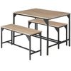 Conjunto De Mesa Y Bancos Bolton 2 + 1 - Madera Industrial Clara, Roble Sonoma