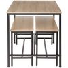 Conjunto De Mesa Y Bancos Bolton 2 + 1 - Madera Industrial Clara, Roble Sonoma