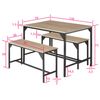 Conjunto De Mesa Y Bancos Bolton 2 + 1 - Madera Industrial Clara, Roble Sonoma