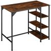 Mesa De Bar Cannock 109x60x100cm - Madera Industrial Oscura