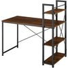 Escritorio Para Ordenador Hershey 122x61x120cm Con Estantes Integrados - Madera Industrial Oscura