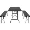 Juego De Mesa De Camping Plegable - Negro/aspecto Ratán