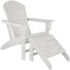 Silla De Jardã­n Con Reposapiã©s Estilo Adirondack - Blanco/blanco