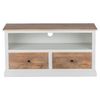 Mesa Baja Dhaka De Tv, Con 2 Mueble 110x45x57cm Blanco Womo-design