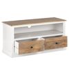 Mesa Baja Dhaka De Tv, Con 2 Mueble 110x45x57cm Blanco Womo-design