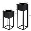 Juego De 2 Soportes De Metal Para Macetas 21 X 50/70 X 21 Cm Negro Ml-design