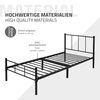 Cama De Estructura Metalica 90x200 Cm Negro Ml-design