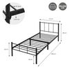 Cama De Estructura Metalica 90x200 Cm Negro Ml-design