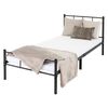 Cama De Estructura Metalica 90x200 Cm Negro Ml-design