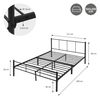 Cama De Estructura Metalica 140x200 Cm Negro Ml-design