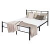 Cama De Estructura Metalica 140x200 Cm Negro Ml-design