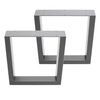 2x Conjunto De Patas De Mesa Industriales 40x43cm Gris Ecd Germany