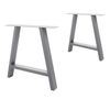 2x Conjunto De Patas De Mesa Industriales 60x72 Cm Gris Ecd Germany