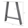 2x Conjunto De Patas De Mesa Industriales 60x72 Cm Gris Ecd Germany