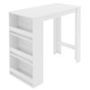 Mesa De Bar Con Estantes De 3 Niveles, 117x106x57 Cm Blanca Ml-design