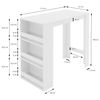 Mesa De Bar Con Estantes De 3 Niveles, 117x106x57 Cm Blanca Ml-design