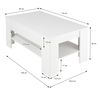 Mesa De Centro Con 1 Cajón Y Estante 110x65x48 Cm Blanco Ml-design