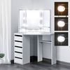 Tocador Moderno Con Luces Led 110 X 141,5 X 54cm Blanco Ml-design