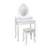 Tocador Moderno Con Espejo 75x139x40 Cm Blanco Ml-design