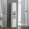 Armario Para Baño Mueble Alto 2 Puertas 30x190x30cm Blanco