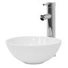 Lavabo Redondo Ø28x11,6cm Cerámica Blanca Brillante Ecd Germany