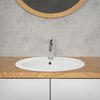 Lavabo Oval 57x195x485cm Cerámica Blanca Brillante Ecd Germany