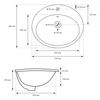 Lavabo Oval 57x195x485cm Cerámica Blanca Brillante Ecd Germany