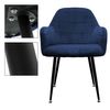 Juego De 6 Sillas De Comedor Con Respaldo Azul Ml-design