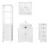 Juego De 4 Muebles De Baño, De Aglomerado Mdf Blanco Ml-design