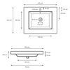 Lavabo Cerámica Encastrado 605x465x160 Mm Blanco Ecd Germany