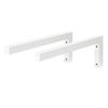 Soporte De Pared Juego De 2 Ángulo En L 40x15 Cm Acero Blanco Ml-design