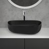 Lavabo Forma Ovalada 55x42x14 Cm Cerámica Negra Mate Ml-design