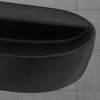 Lavabo Forma Oval 80x40x12 Cm Cerámica Negra Ml-design